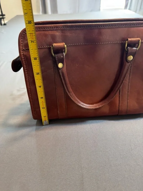 Brahmin Cognac Leather Satchel with Brass Medallion - Picture 7 of 7